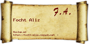 Focht Aliz névjegykártya